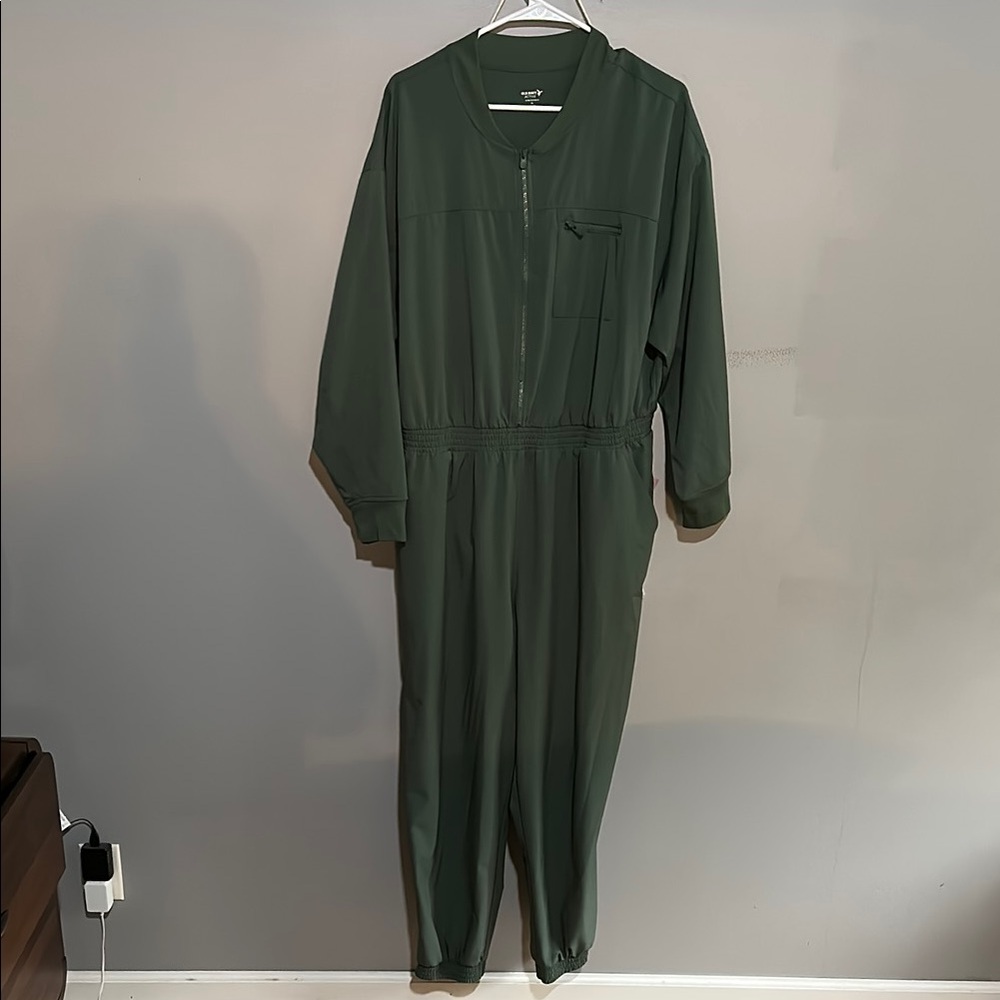 Old Navy Green Utility Jumpsuit with Long Sleeves